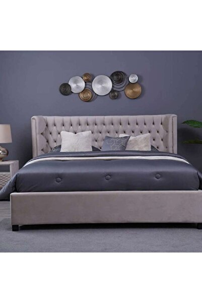 PAN HOME Neptune Headboard Velvet Beige L-180 : H-125 Cm