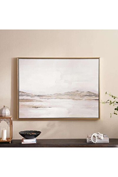 PAN HOME Layali Dunes Canvas Framed Wall Art 120x4x90cm - Beige