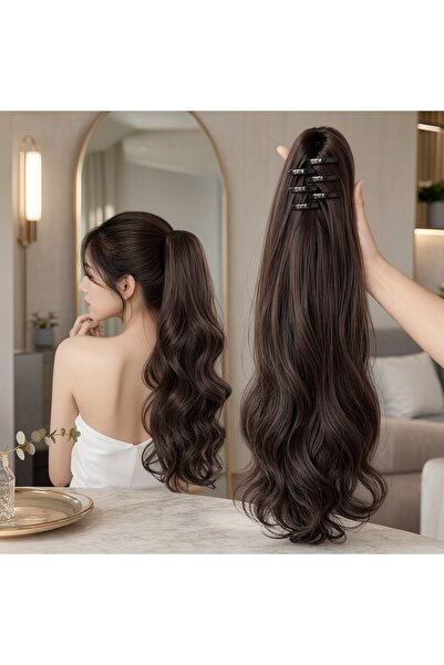 Generic 1 Synthetic Clip In Ponytail Extension Wavy Curly Volumizing 45Cm Nat...