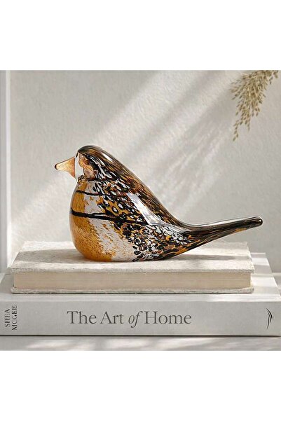 PAN HOME Lola Glass Bird Decor Figurine 15.5x6.5x7.5cm - Orange