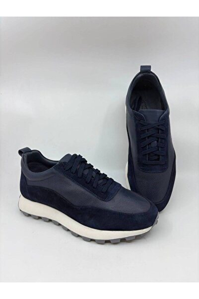 Papuccu Dark Blue Suede Men's Leather Shoes