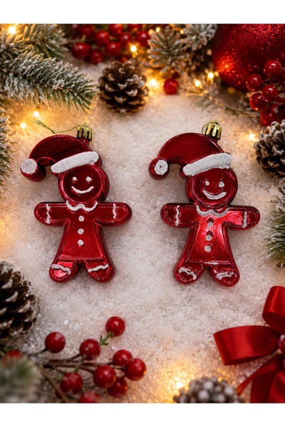 PARTİPORT Christmas Tree Ornament Red Gingerbread Man Christmas Tree Ornament...