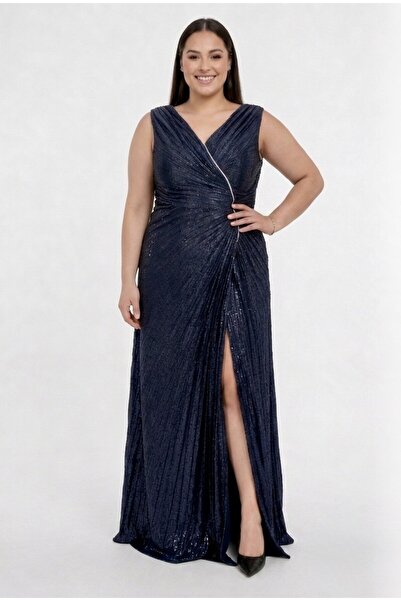 By Saygı Women's Front and Back V-Neck Ecol Fabric Pleated Series Stone Detai...