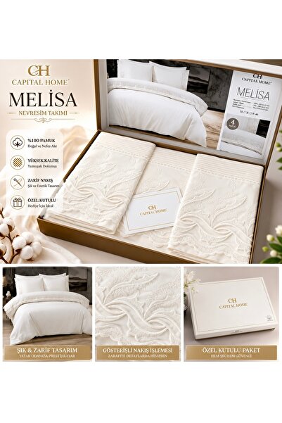 DANTELLİ ÇİFT KİŞİLİK NEVRESİM TAKIMI 4 lü SET