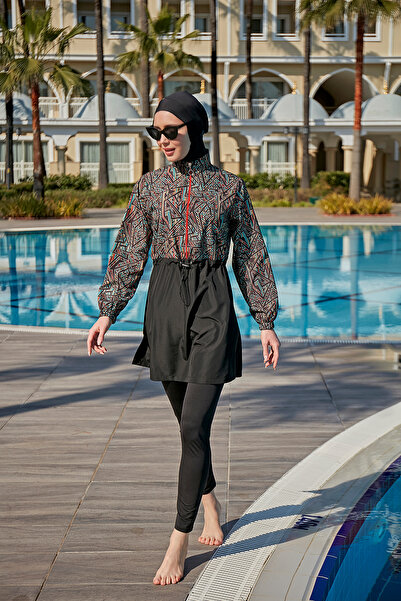REMSA Dilay Sade Full Covered Hijab Swimsuit Rms-R120-26 Black