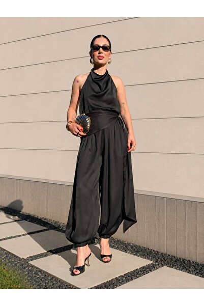 YK FASHION Saten Bağlama Detaylı Tasarım Takım