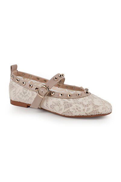 Libero Women's Tulle Ballerina Shoes with Staple Detail and Straps, Stylish, ...