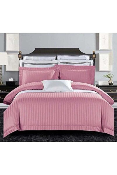 Doltri - 3-Piece Stripped 150 TC Cotton Sateen Bedsheet Set King Size Premium...