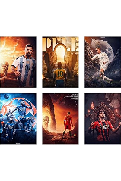 ESSESORIES Paper Football Aesthetic Poster Wall Art Set of 6 Room Decor Self ...