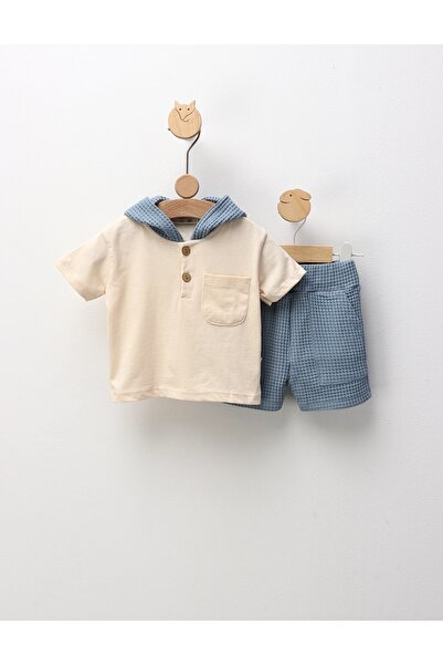 MiniKids Set de vara, Antony, crem-albastru