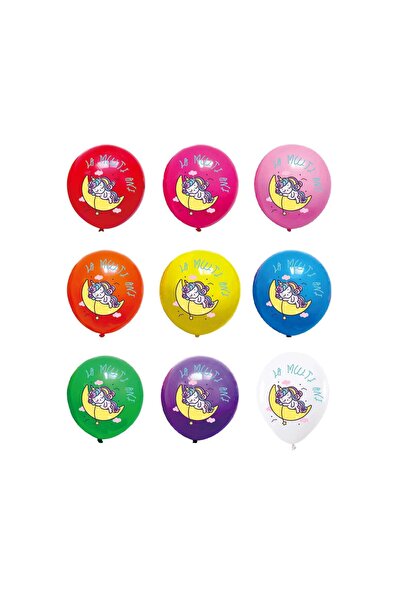 MP Mirific Party Set de 20 de baloane din latex cu imprimeu unicorn, 30 cm