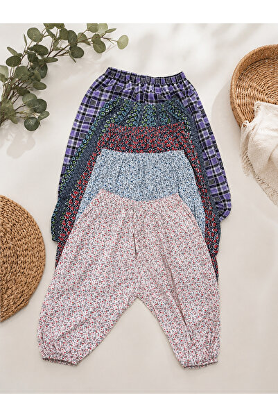 Uğur bebe 5 Pieces XL Size Women'S, Patterned Summer Shalwar, Half Pajama Bot...