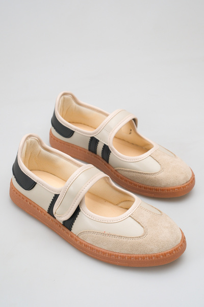 SENASTİL W01 Women's Suede Mary Jane Casual Sports Comfortable Sole Strappy S...