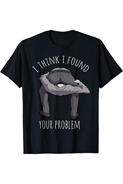 LİNA06 Men's Fashion Black Casual T-Shirt - "I THINK I Found Your Problem" Fu...