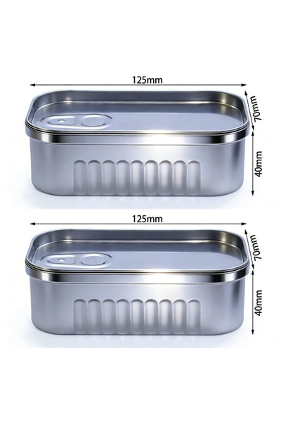 Choice1 2pcs 1/2PCS Sardine Can Shaped Storage Tin Box Portable Metal Materia...