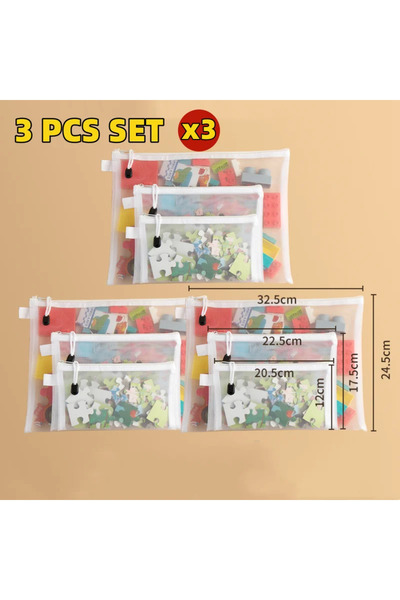 Choice1 As shown 9 PCS SET 1-30 PCS Mesh Zipper File Bag Waterproof Moisture-...