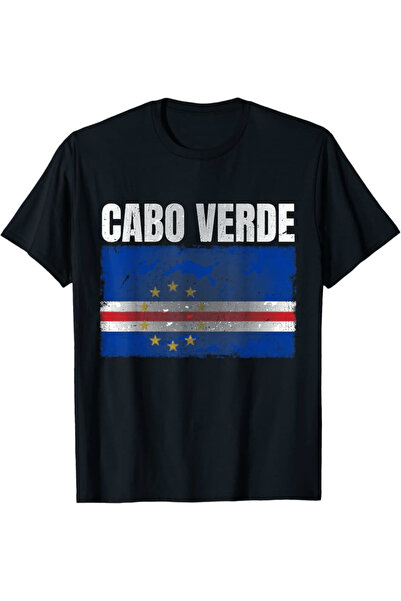 LİNA06 Distressed Cabo Verde Flag Print For Men Cape Verdean T-Shirt | Casual...