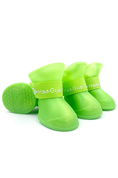 Choice15 S green Pet silicone rain shoes anti-dirty non-slip waterproof dog s...
