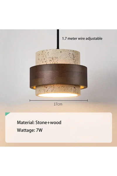 Choice 3000K 17cm walnut color Led Pendant Lamp Bedroom Beside Chandelier Sma...