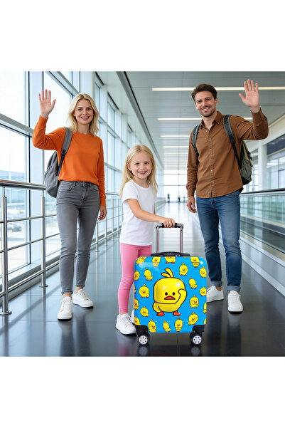 HI-FINE حقيبة سفر للأطفال على شكل بطة صفراء لطيفة، مصنوعة من البولي كربونات +...
