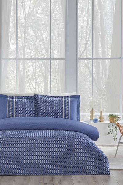 Özdilek Angles Super King Size Satin Duvet Cover Set