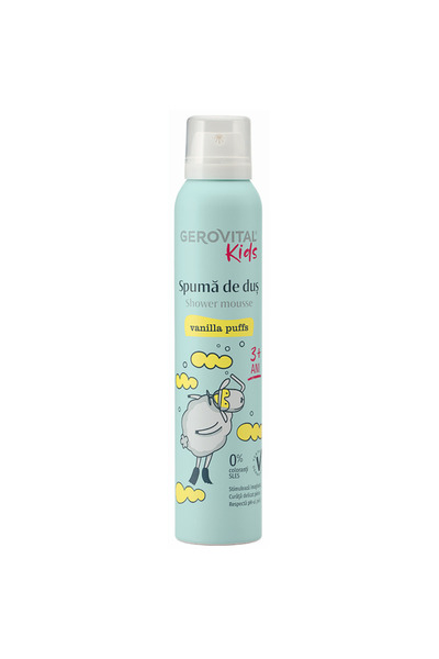 Gerovital Kids Spuma de dus Vanilla Puffs, pentru copii, 200 ml