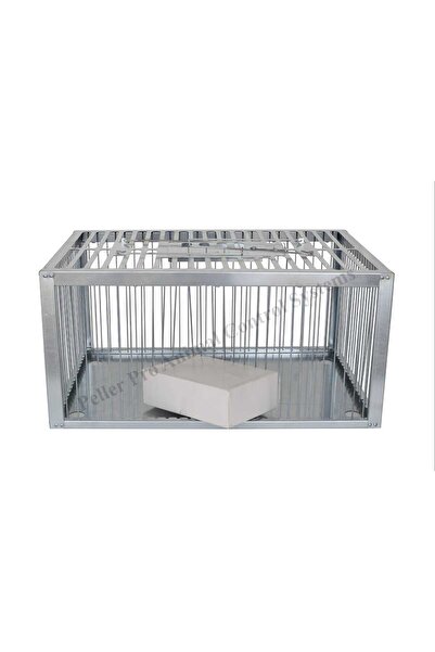 PELLER Kuş Kafesi Güvercin Yakalama Kafesi Metal Kuş Yakalama Kafesi 60x40x29cm