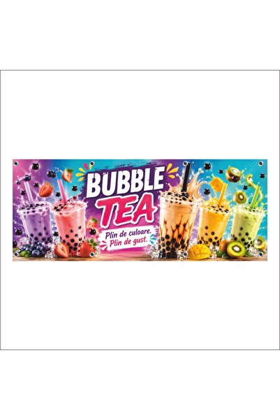 media Banner MEDIA, "Sucuri bubble tea" model1, 300 x 120 cm, de exterior