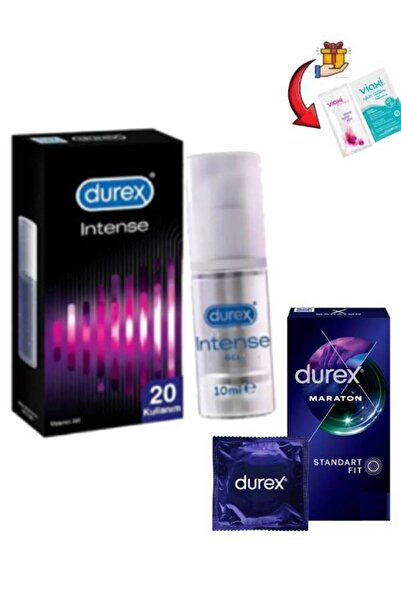 Durex İntense Jel +20 Kullanımlık Uyarıcılı Etkili-Maraton 5'li Prezervatif+H...
