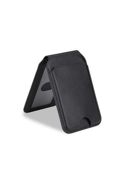 zore CRD-11 Standlı Deri Görünümlü Magnetik Kartlık siyah