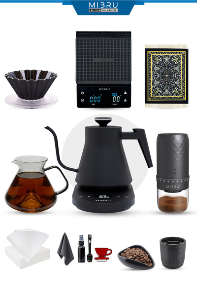 MIBRU Pour Over Coffee Set – Electric Gooseneck Kettle, Digital Scale with Ti...