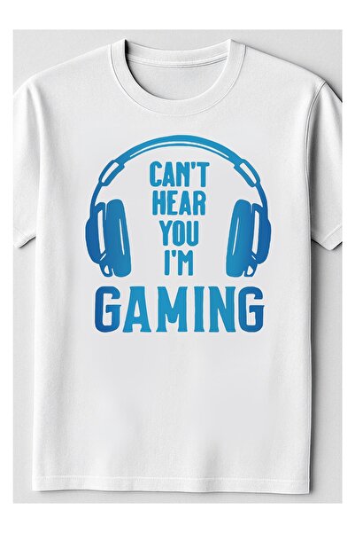 NOURAM Men's "Can't Hear You, I'm Playing a Game" Gaming T-Shirt with Earpiec...