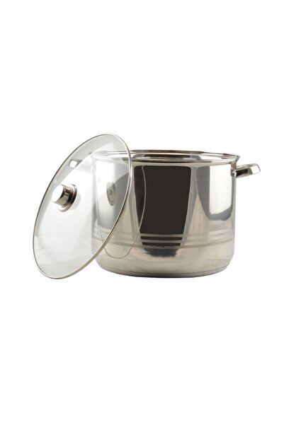 Perfect Home Oală din inox, cu capac din sticlă, 30x23cm, 16L