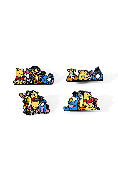 Choice 4 Pcs 4 Pcs Anime Pooh Bear Brooch Characters Pooh Bear Creative Ename...