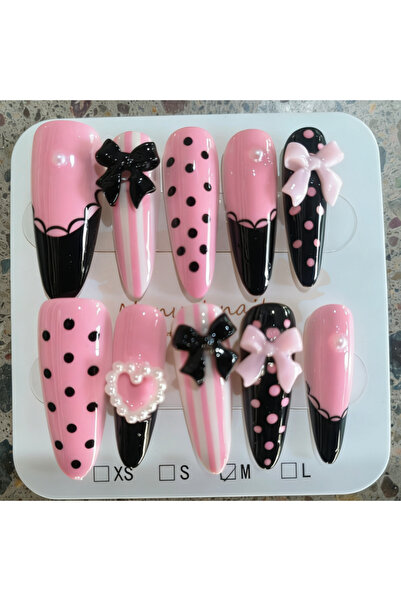 choice2 SJ0608-S 10 pieces of hand-pressed almond-shaped nails, beautiful fal...