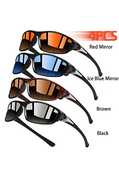 Choice1 4PCSF23 4PCS Fashion Classic Vintage Sports Sunglasses Protection Cyc...