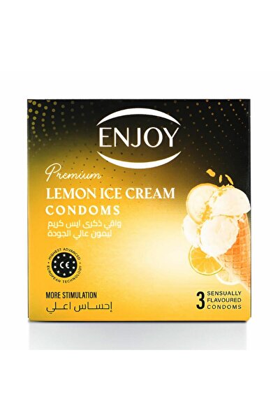 Enjoy Ainjoy Condoms 3Pcs Premium Lemon Ice Cream Higher Sensation