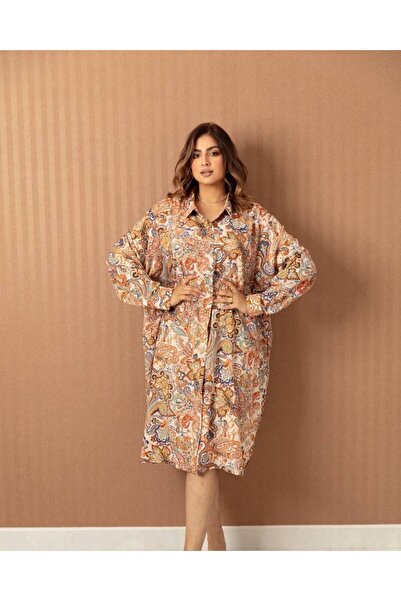 waedline فستان ارتستيك سبلاش - برتقالي - 4xl