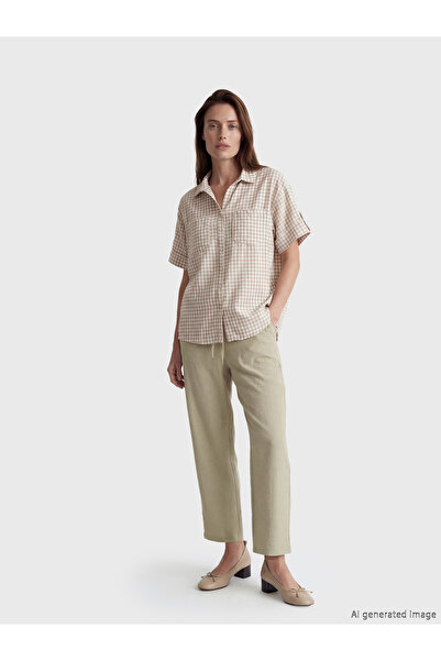 LC Waikiki Pantaloni de damă dobby cu talie elastică
