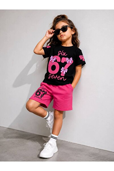 Beka Kids Devojčički set od dva dela: kratke hlače sa šest-sedam printom i ma...