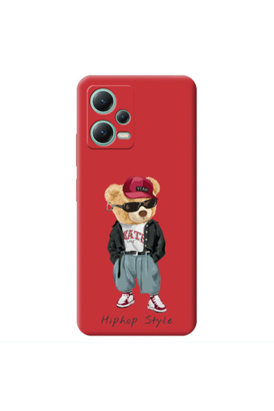 Other Xiaomi Redmi Note 12 Pro 5G Hip hop style Red Colored Silicone TPU Θήκη