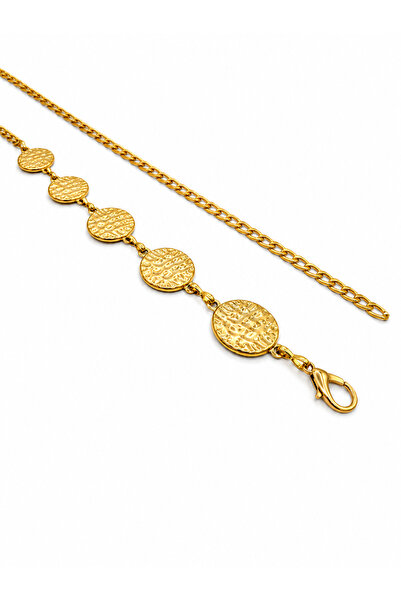 UCCELLO Women's Gold Chain Belt – Metal Waist Belt with Round Medallion Detai...
