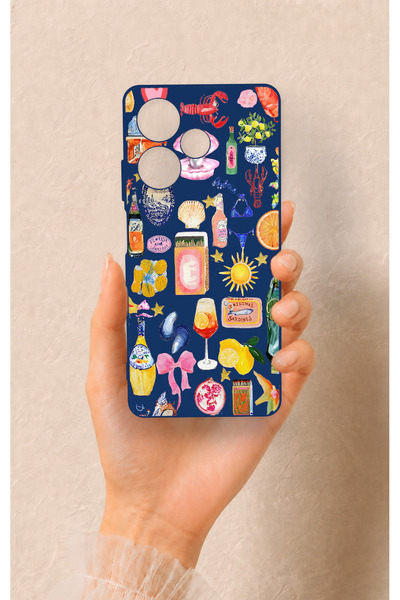 Vip Case Infinix Hot 30 Compatible Summer Patterned Silicone Case