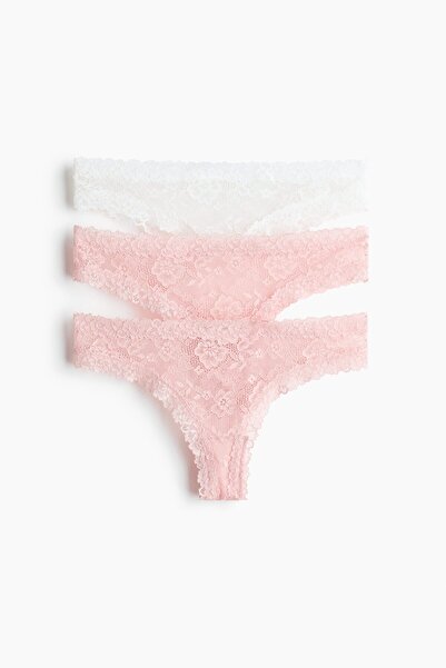 H&M 3'lü Dantel Brazilian Külot