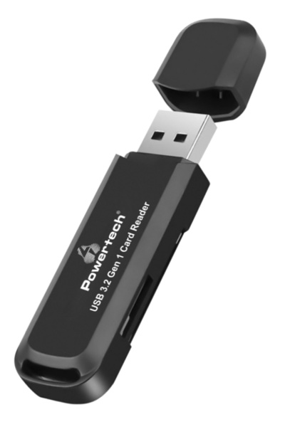 POWERTECH Αναγνώστης καρτών PT-1112 για SD & micro SD, USB 3.2, 5Gbps, μαύρο