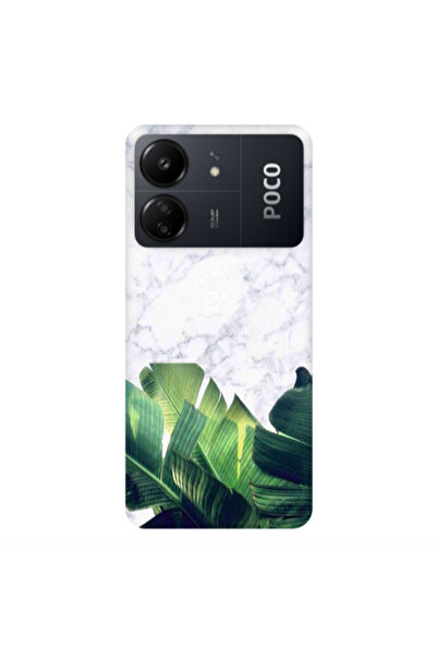 Other Xiaomi Poco C65 Marble Laves Transparent Silicone TPU Θήκη