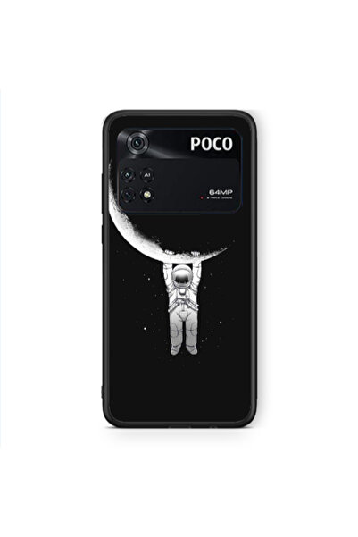 Other Xiaomi Poco M4 Pro 4G Swinging on the moon Black Glossy Θήκη