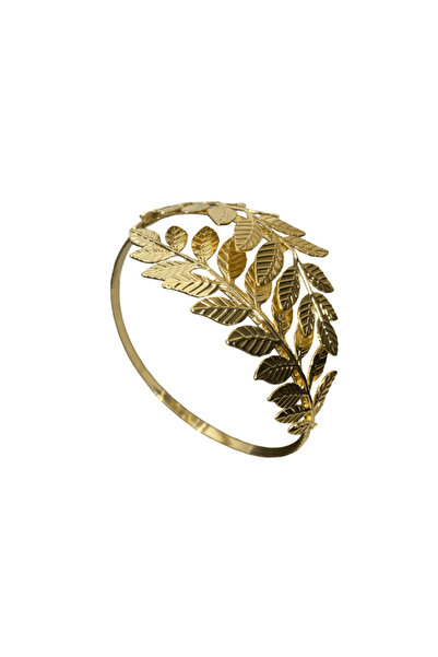 FM 💎   Vip Series Shiny Gold Color Leaf Model Brass Plated Stylish Women's P...