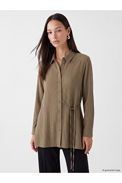 LC Waikiki Brown Textured Women's Shirt Tunic