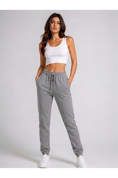 Green Hill Plain Dyed Gray Women's Sweatpants